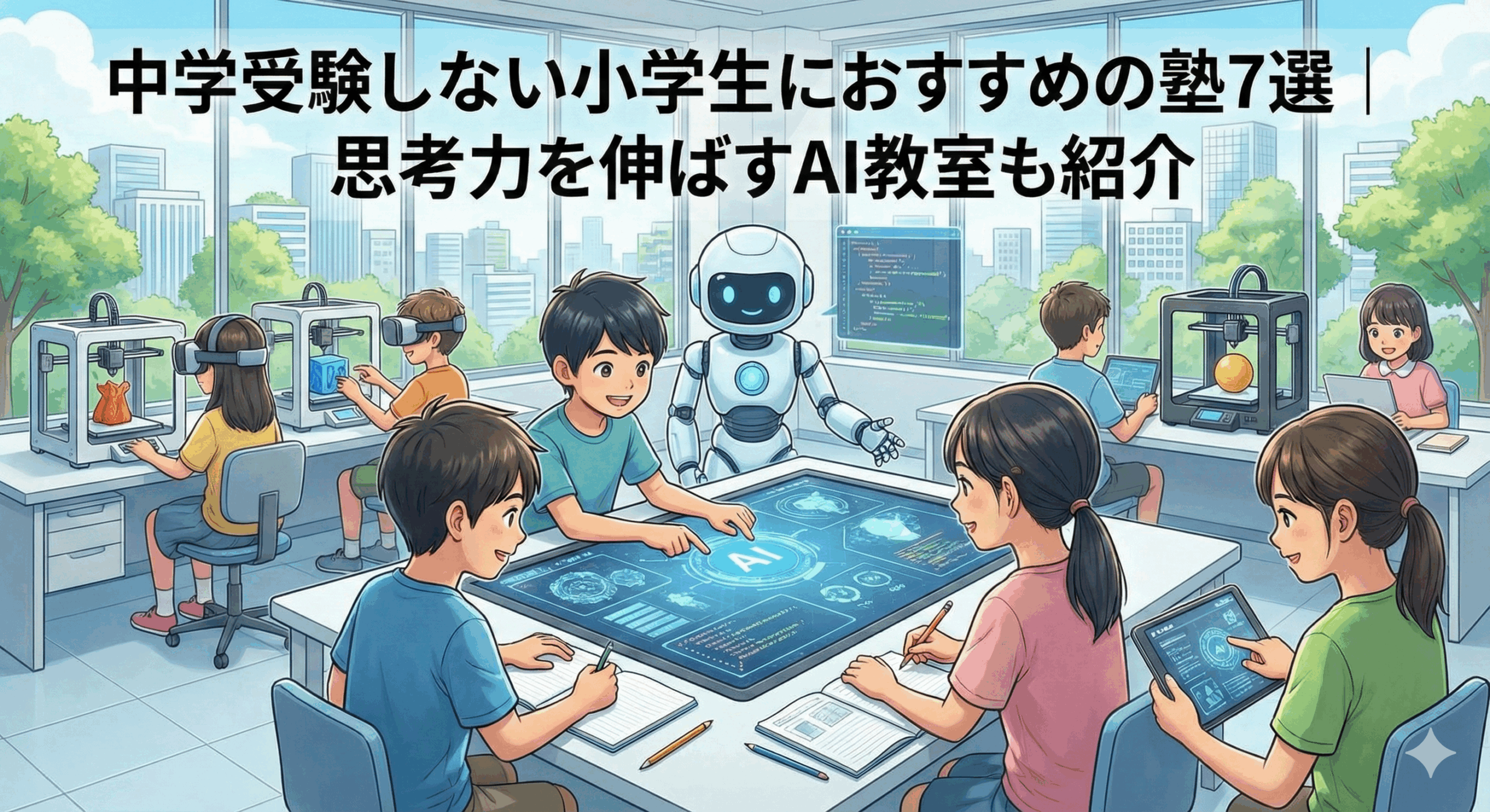 中学受験しない小学生におすすめの塾7選|思考力を伸ばすAI教室も紹介