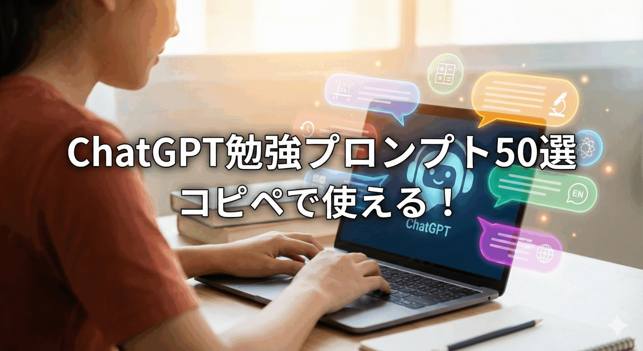 ChatGPT勉強プロンプト50選|コピペで使える効果的な質問例【教科別】
