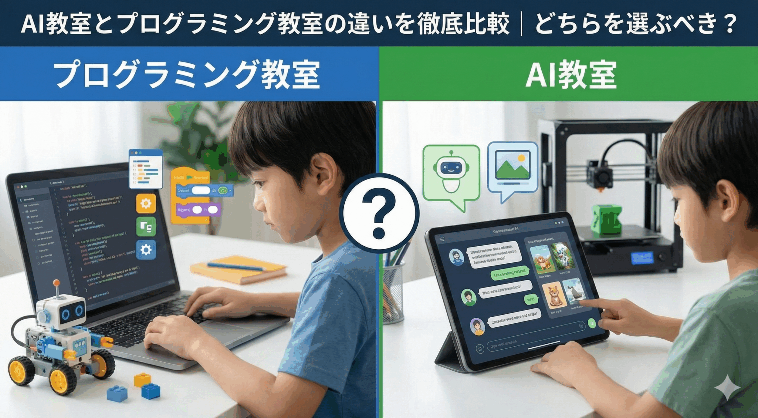 AI教室とプログラミング教室の違いを徹底比較｜どちらを選ぶべき？