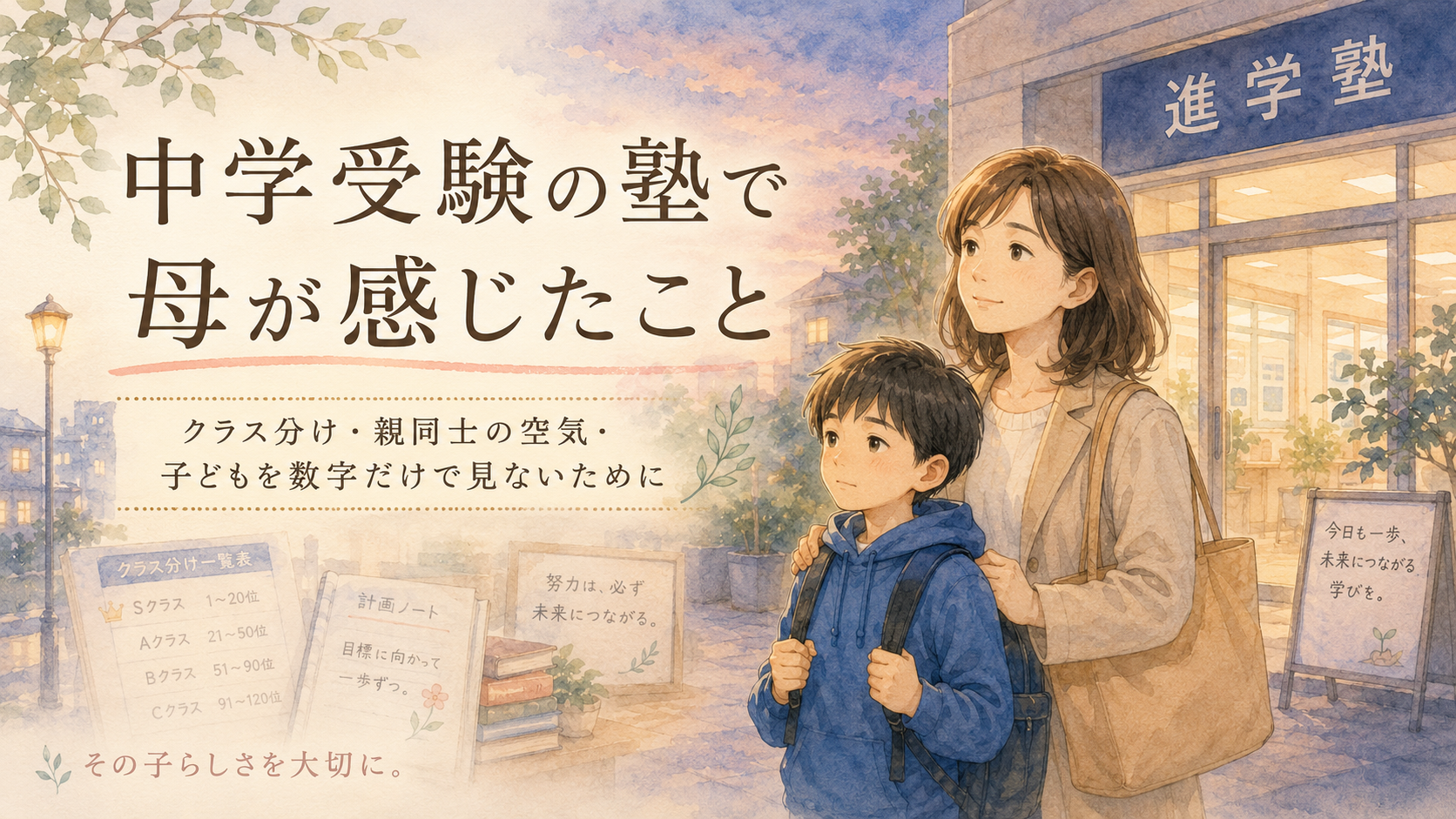 中学受験の塾で母が感じたこと｜クラス分け・親同士の空気・子どもを数字だけで見ないために