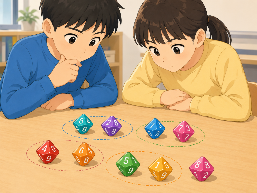 小学生・中学生の計算力と思考力を育てるサイコロ計算|ロジスクのレッスン紹介の画像1
