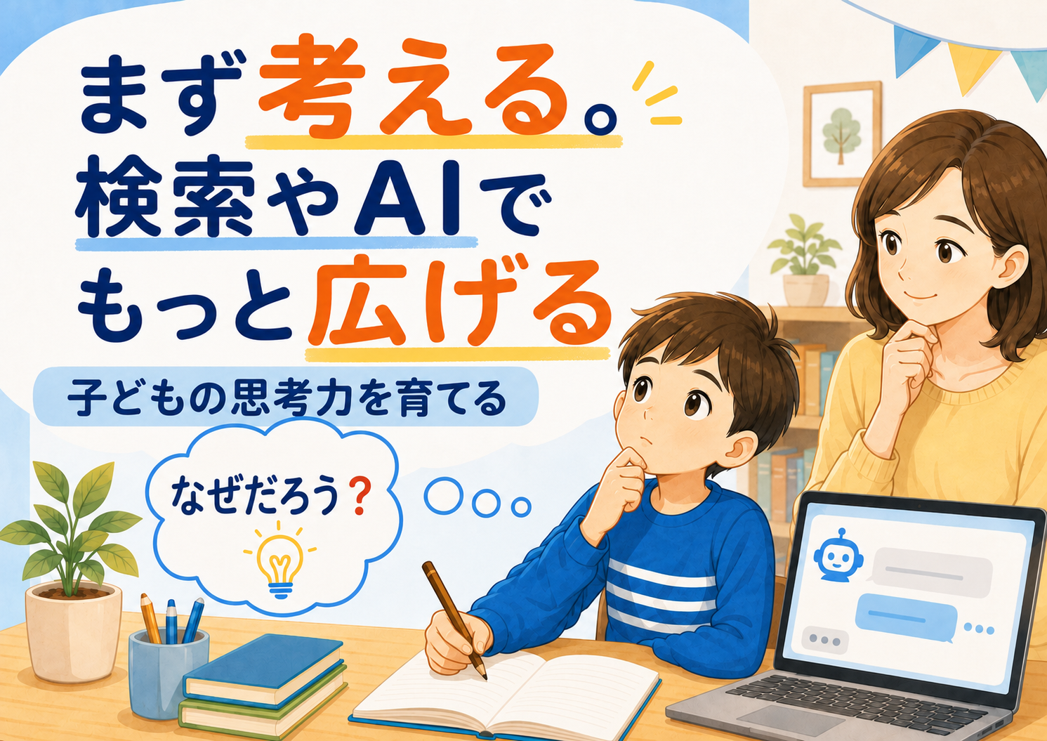 検索やAIですぐ答えを得て大丈夫?|子どもの思考力を育てる「考えるまでの時間」