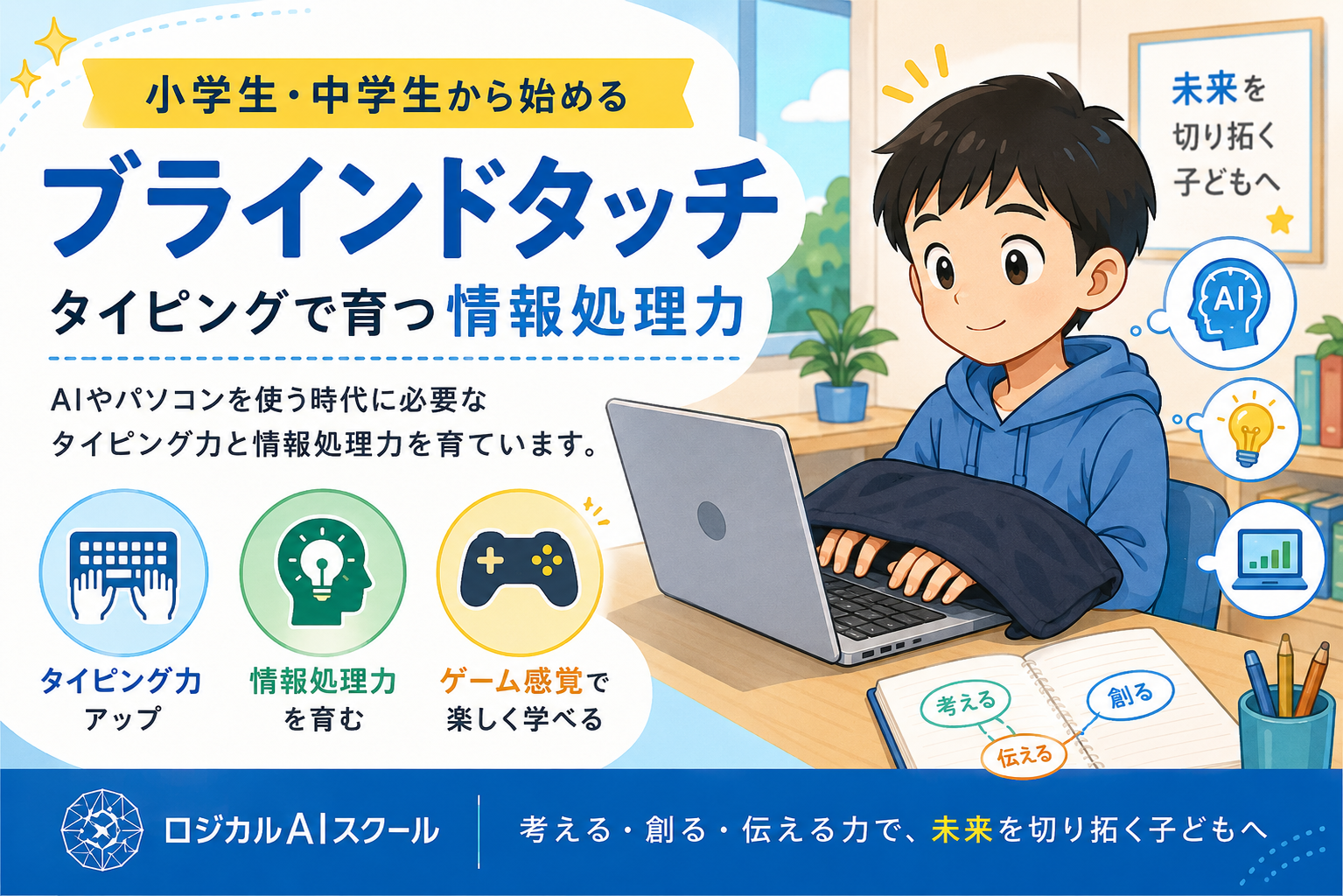 小学生・中学生から始めるブラインドタッチ｜タイピングで育つ情報処理力